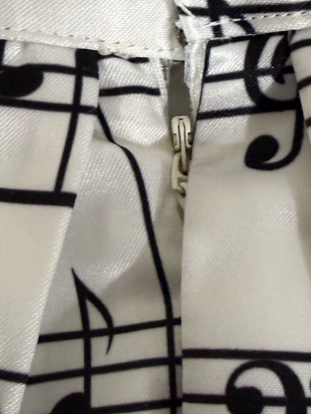 Chicwish Black & White Musical Note Pleated Skirt - Picture 3 of 7